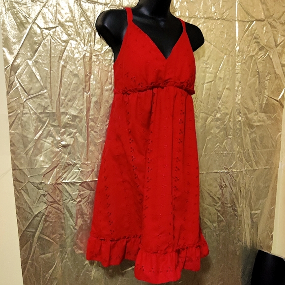 🗺️ Believe Petite Size 10P Pioneer Dress Sundress, Eyelet Fabric, Lined Vintage - Picture 12 of 13